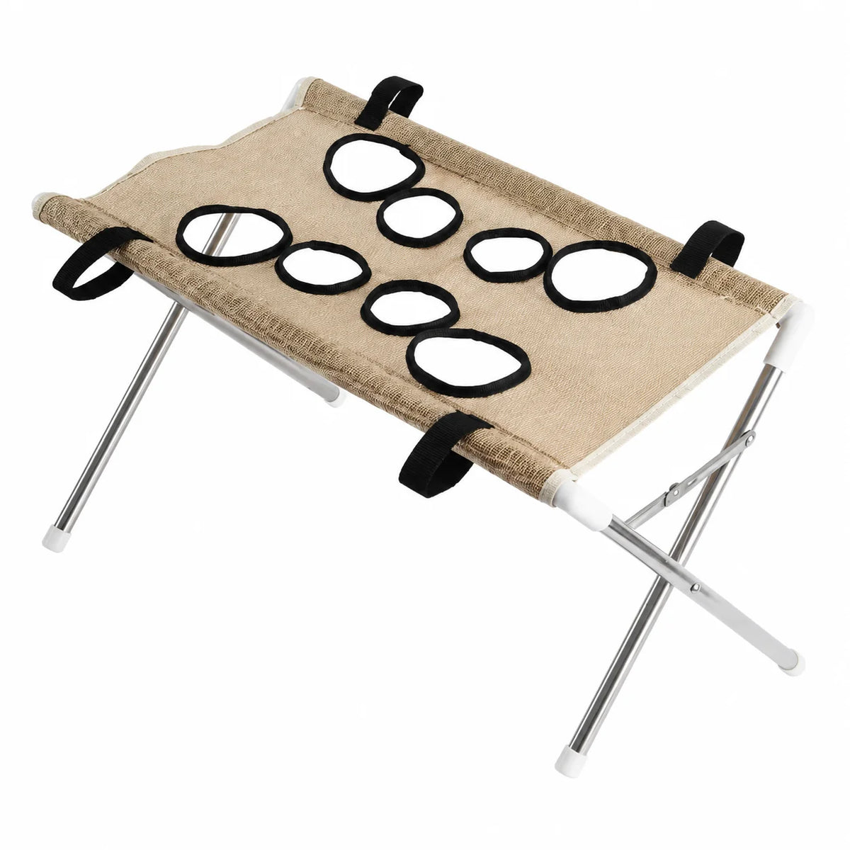PawDeck GroomLift pet grooming stand in khaki.