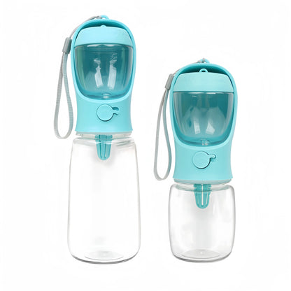 PawDeck Pawsip bottle with built-in water reservoir and treat compartment