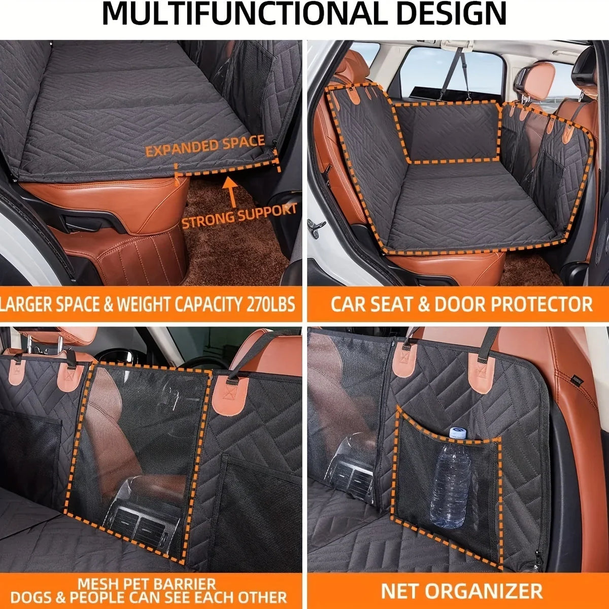 PawDeck Pawtect dog car seat cover waterproof and scratch-proof fabric
