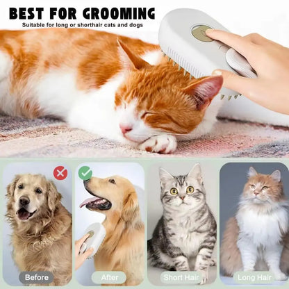 PawDeck FurMist USB-C rechargeable pet grooming brush